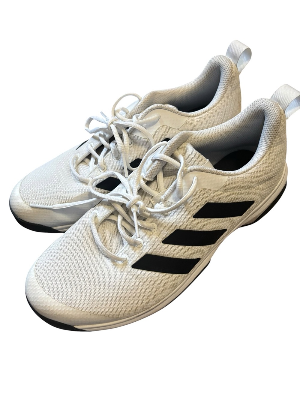 adidas White Sneakers with Black Three-Stripes